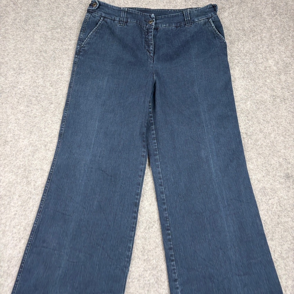 Westbound Wide Leg Jeans Womens 12 Short Dark Wash Trouser Denim High Rise Y2K - Picture 4 of 13